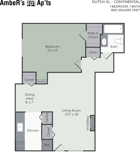 Floor Plan  1 bedroom floor plan layout