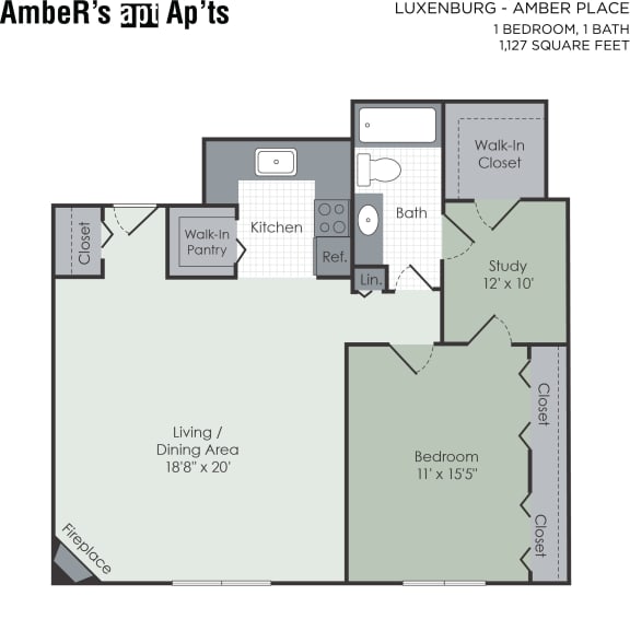 Floor Plan  1 bedroom with den floor plan