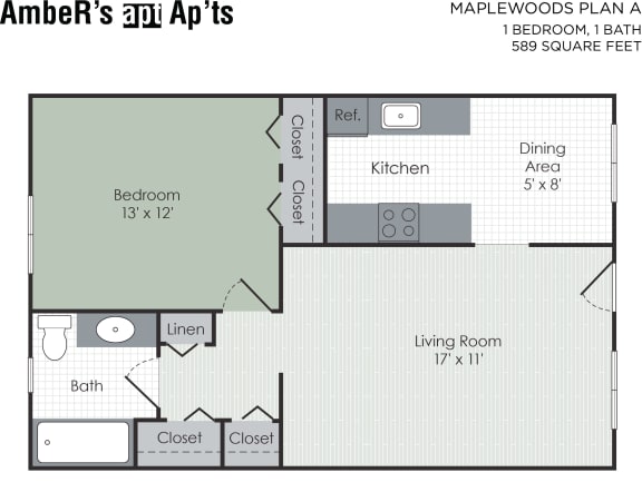 Floor Plan  One bedroom apartment layout