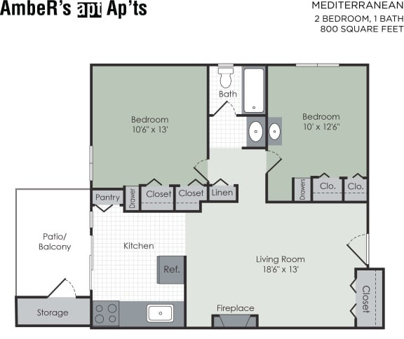 Floor Plan  Two bedroom floor plan layout