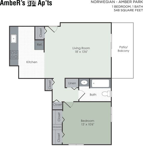 Floor Plan  One bedroom floorplan layout