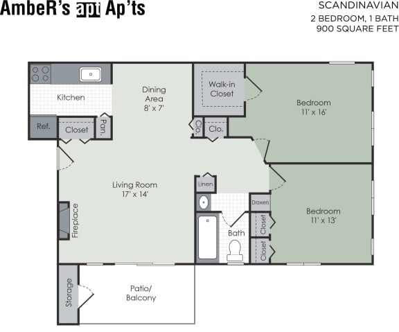 Floor Plan  Two bedroom floor plan layout