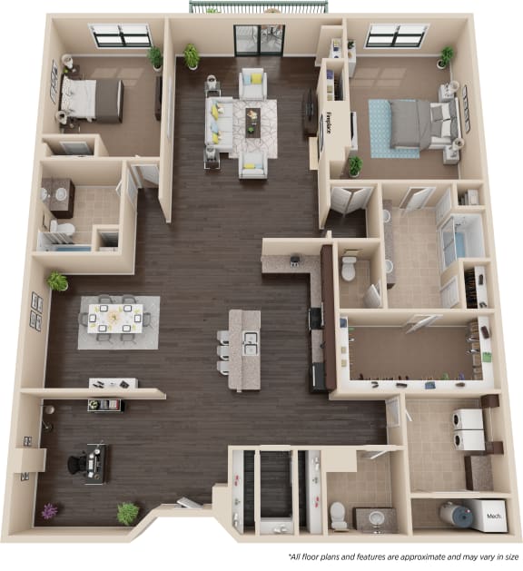 Floor Plan  Two bedroom floorplan layout