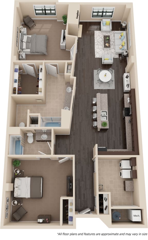 Floor Plan  Two bedroom floorplan layout
