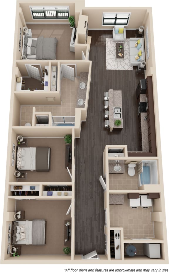 Floor Plan  Two bedroom floorplan layout