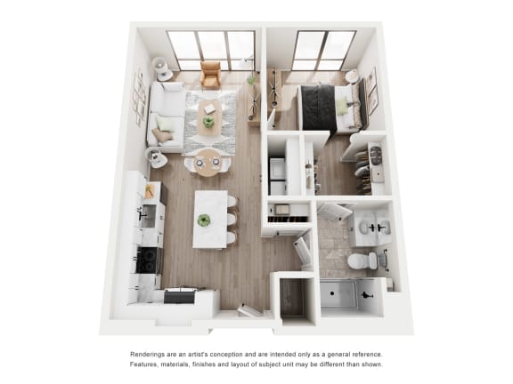 Floor Plan  a 3 bedroom floor plan with a bedroom and a living room