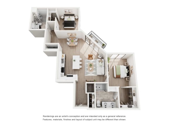 Floor Plan  A 3D floor plan of B8 plan