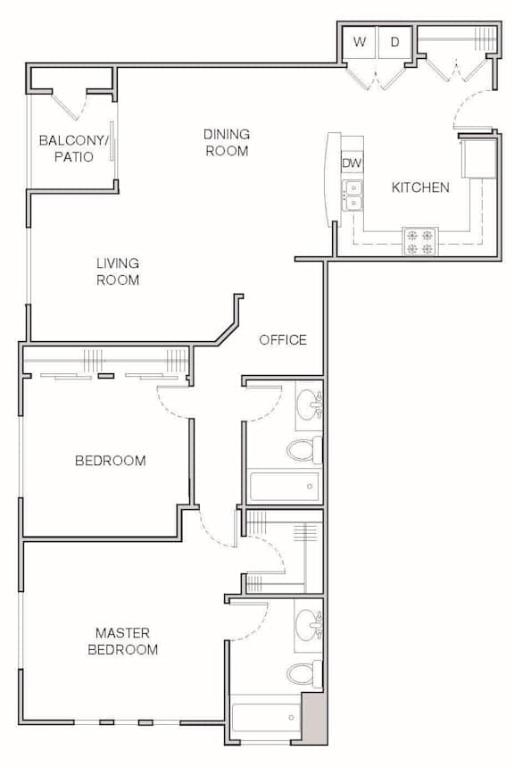 B3 Floor Plan at Oasis at Lake Encino Apartments, California, 91316