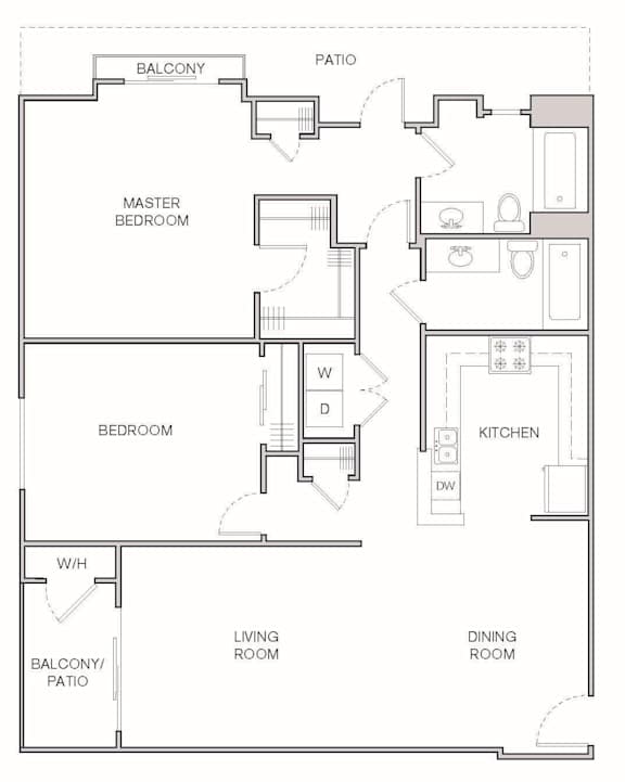 B4 Floor Plan at Oasis at Lake Encino Apartments, Encino, CA, 91316