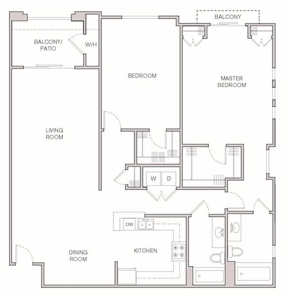 B5 Floor Plan at Oasis at Lake Encino Apartments, Encino, CA