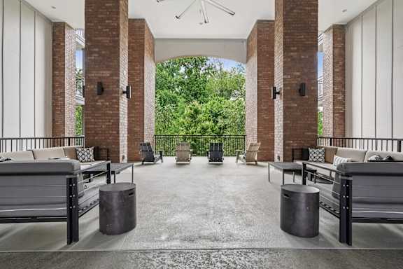 A modern outdoor seating area.