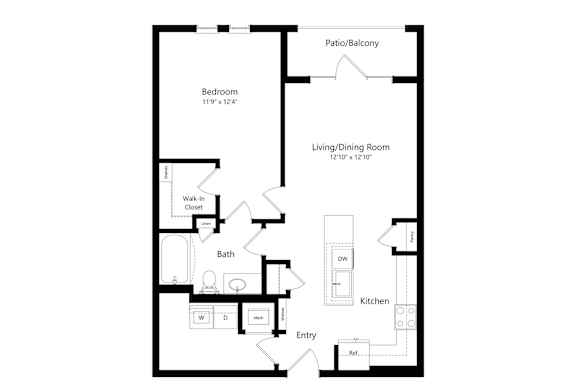 The Nest Floorplan | Heron Mill Apartments