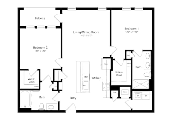 A black and white image of a house floor plan.