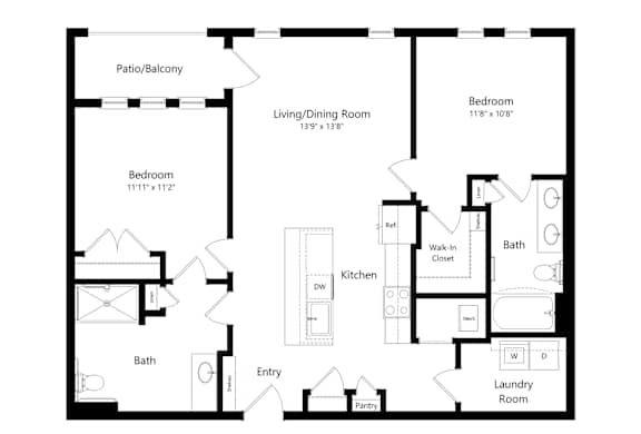 Spacious two bedroom with open floor concept and pet friendly