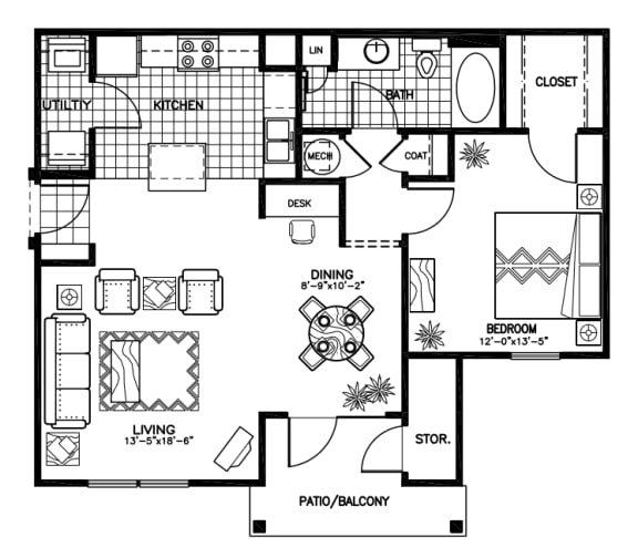 Wesley Stonecrest Apartments | Brumby Floorplan