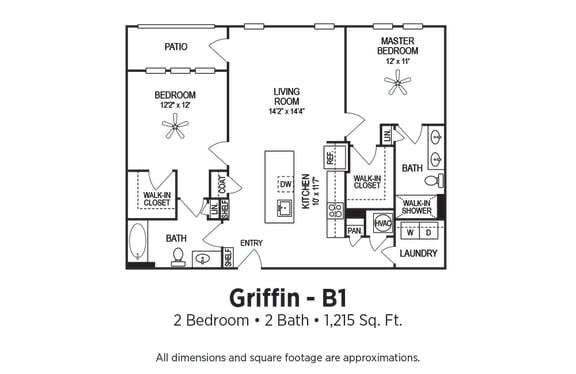Griffin - B1 | 2 Bedroom 2 Bath