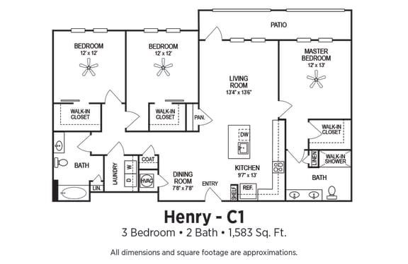 Henry - C1 | 3 Bedroom 2 Bath