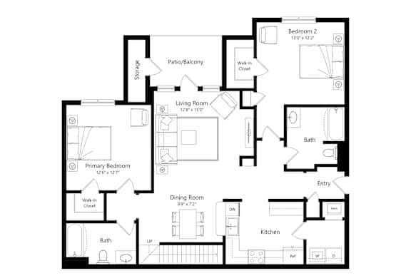 Stillwood Farms Apartments | 2D Churchill Floorplan