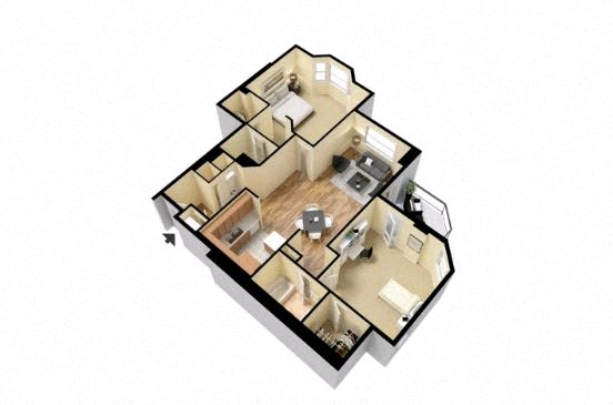 Wesley Townsend Apartments | The Argonne Floorplan