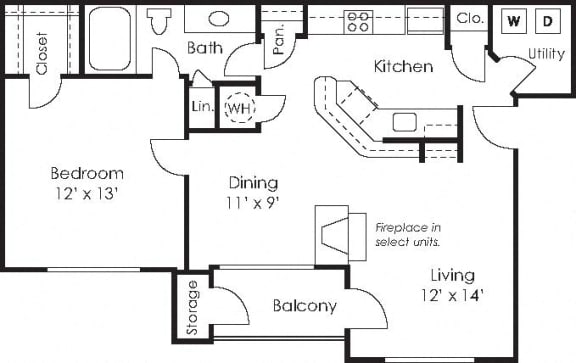 Wesley St James Apartments | The Aspen Floorplan