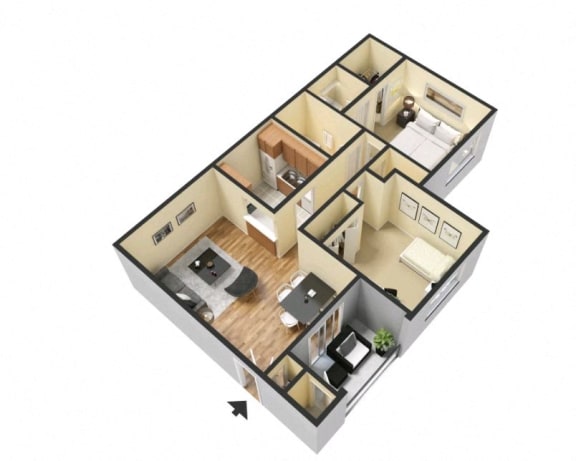 Wesley Trevento Apartments | The Cumberland Floorplan