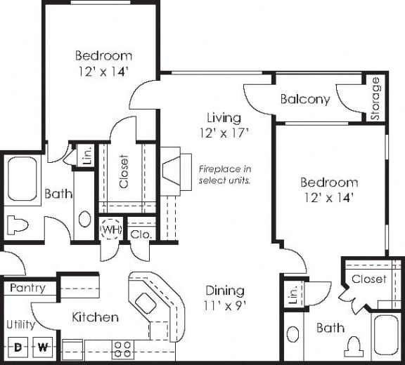 Wesley St James Apartments | The Magnolia Floorplan