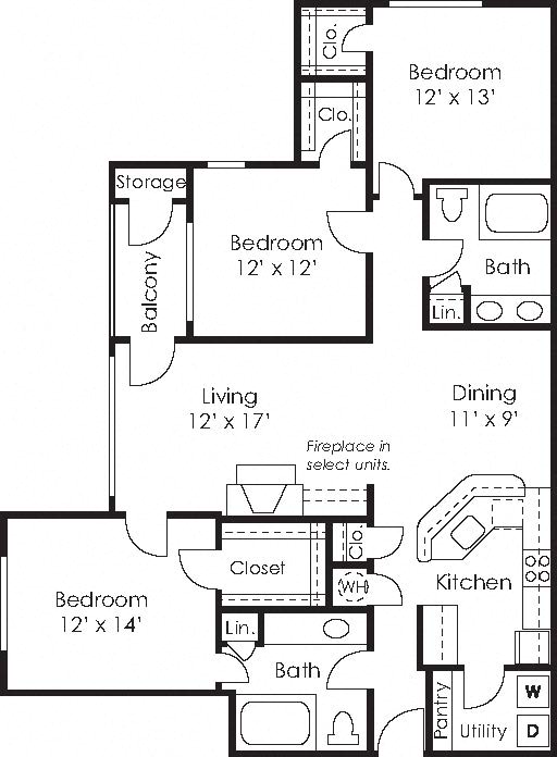 Wesley St James Apartments | The Peachtree Floorplan