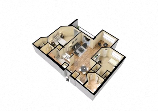 Wesley Townsend Apartments | The Tuxedo Floorplan