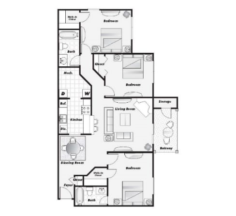 Wesley Trevento Apartments | The Westchester Floorplan
