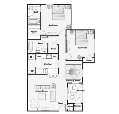 Wesley Trevento Apartments | The Thronhill Floorplan
