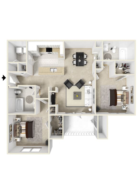 Wesley Kensington Apartments | Thornberry  Floorplan II