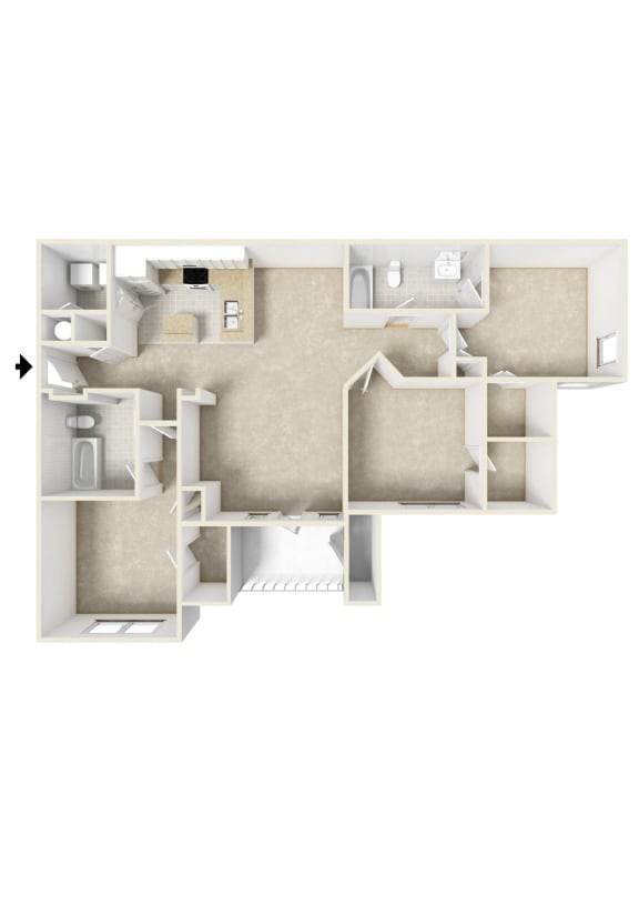 Wesley Kensington Apartments | Warwick Floorplan