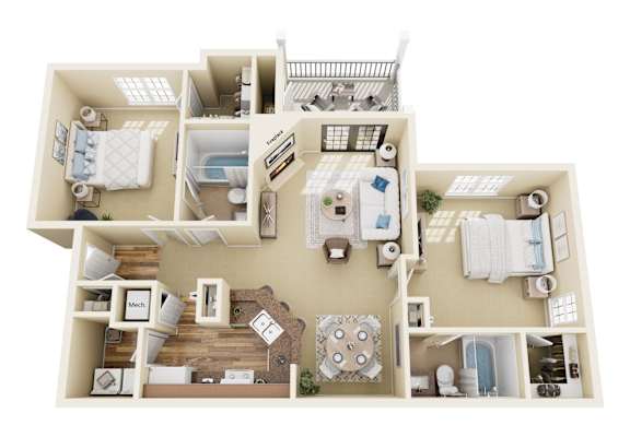 A 3D floor plan of the argonne