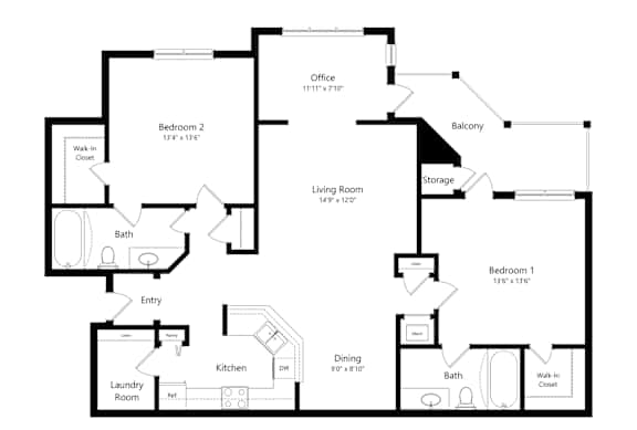 2D floor plan of the whitmore