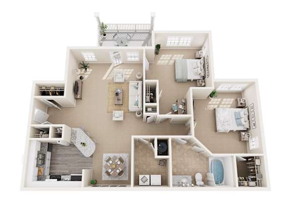 3D floor plan of the wycliff