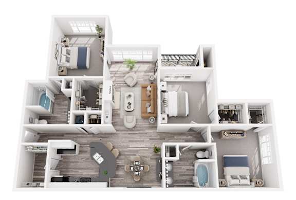 3D floor plan peachtree