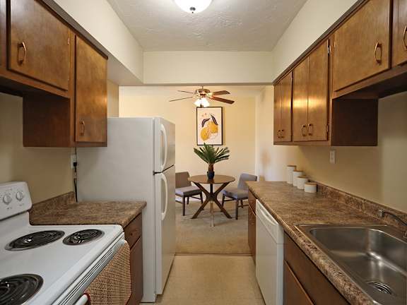 Model Suite Kitchen at Westbrook Village Apartments in Brooklyn OH