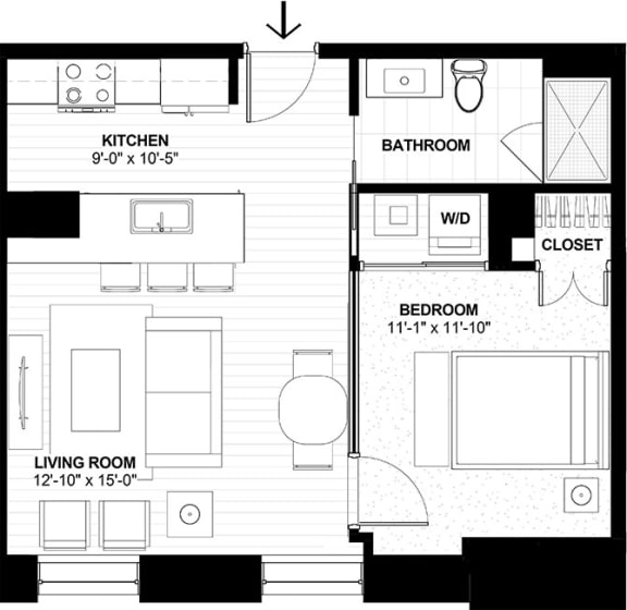 Suite Style H1 at The Terminal Tower Residences Apartments, Ohio