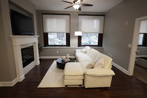Fireplace at Residences at Leader, Cleveland, OH, 44114