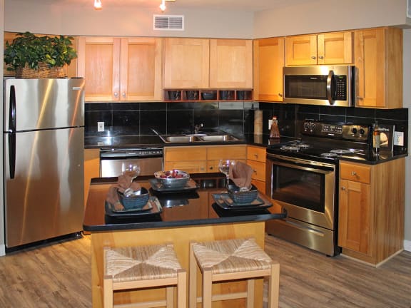 Stainless steel appliances in the Stonebridge Waterfront suites