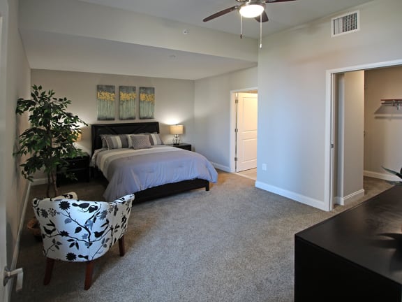 Carpeted Bedrooms at The Terminal Tower Residences Apartments, Cleveland, Ohio