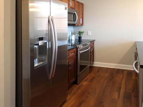 Refrigerator with Water &amp; Ice Dispenser at The Terminal Tower Residences Apartments, Ohio, 44113