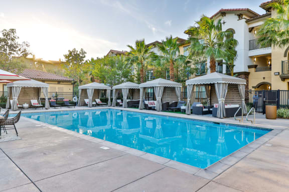 poolside cabanas at Capriana at Chino Hills, Chino Hills, 91709