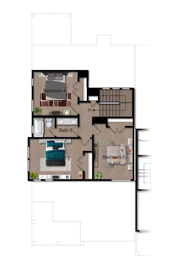 a floor plan of a house with bedrooms and a living room at Mihir Taylor, Texas