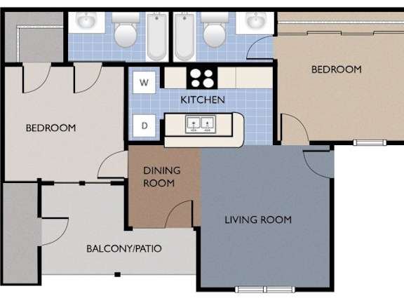 2 bedroom floor plan image