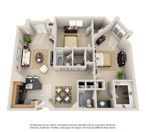 Two Bedroom G_1160 Square Feet at The Preston Miracle Mile Apartments, Los Angeles, CA, California, 90036
