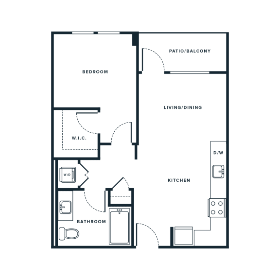 Floor Plan  A1 Floor Plan at NoMa Apartments, Walnut Creek, 94596