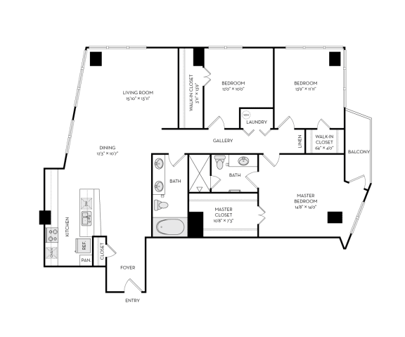 FC1R_3Bed at The Heights at Park Lane, Dallas