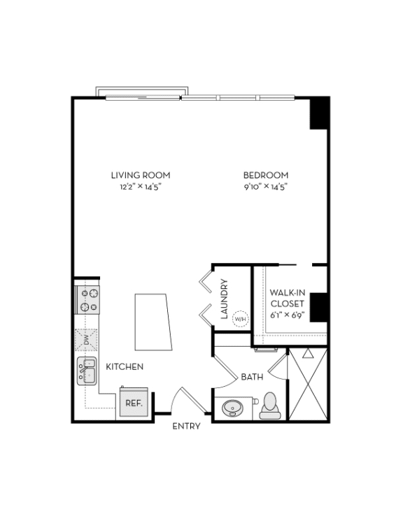 FA1_1Bed at The Heights at Park Lane, Dallas, TX, 75231