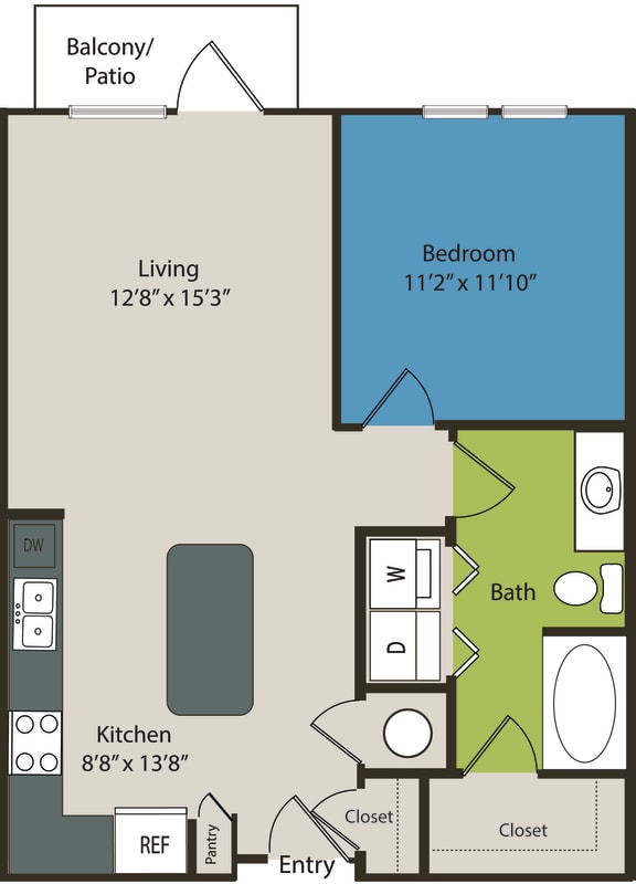 1 bed 1 bath A at Waterford RiNo Apartments, Denver, 80216